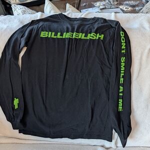 Black Long Sleeve Shirt with Green Text
